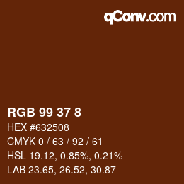 Color code: RGB 99 37 8 | qconv.com