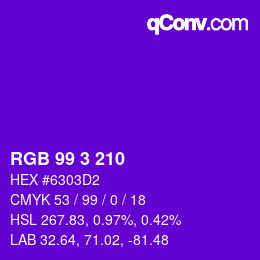 Color code: RGB 99 3 210 | qconv.com