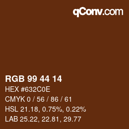 Color code: RGB 99 44 14 | qconv.com