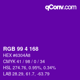 Color code: RGB 99 4 168 | qconv.com