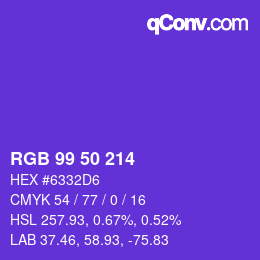 Color code: RGB 99 50 214 | qconv.com