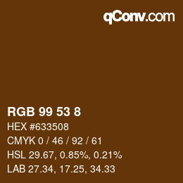 Color code: RGB 99 53 8 | qconv.com