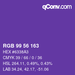 Farbcode: RGB 99 56 163 | qconv.com