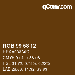 カラーコード: RGB 99 58 12 | qconv.com