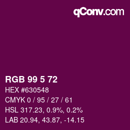 カラーコード: RGB 99 5 72 | qconv.com