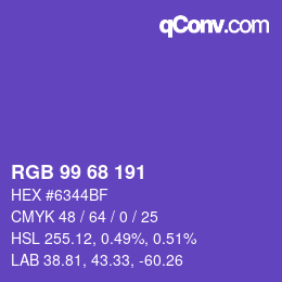 Color code: RGB 99 68 191 | qconv.com