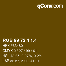 カラーコード: RGB 99 72.4 1.4 | qconv.com