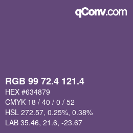 カラーコード: RGB 99 72.4 121.4 | qconv.com