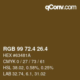 カラーコード: RGB 99 72.4 26.4 | qconv.com