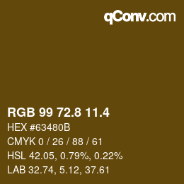 カラーコード: RGB 99 72.8 11.4 | qconv.com