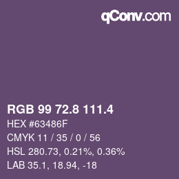 カラーコード: RGB 99 72.8 111.4 | qconv.com