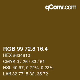 カラーコード: RGB 99 72.8 16.4 | qconv.com