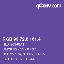 カラーコード: RGB 99 72.8 161.4 | qconv.com