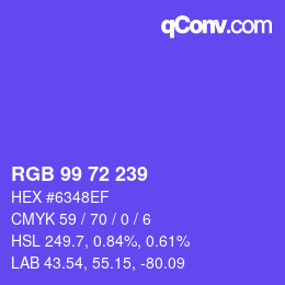 Color code: RGB 99 72 239 | qconv.com