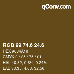 カラーコード: RGB 99 74.6 24.6 | qconv.com