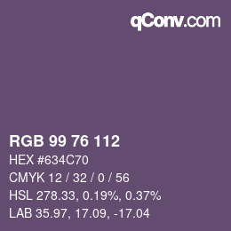 Color code: RGB 99 76 112 | qconv.com
