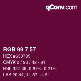 Color code: RGB 99 7 57 | qconv.com