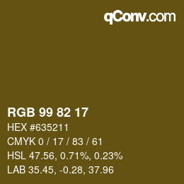 Farbcode: RGB 99 82 17 | qconv.com