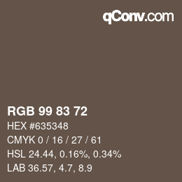 Código de color: RGB 99 83 72 | qconv.com