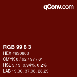 颜色代码: RGB 99 8 3 | qconv.com