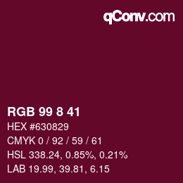 Color code: RGB 99 8 41 | qconv.com