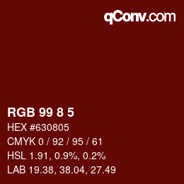 カラーコード: RGB 99 8 5 | qconv.com