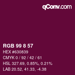Color code: RGB 99 8 57 | qconv.com
