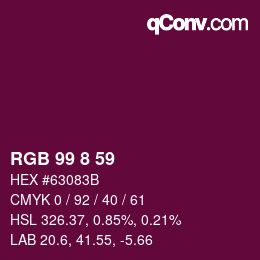 Color code: RGB 99 8 59 | qconv.com