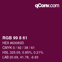 Color code: RGB 99 8 61 | qconv.com