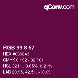 Color code: RGB 99 8 67 | qconv.com