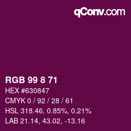 Color code: RGB 99 8 71 | qconv.com