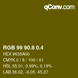 カラーコード: RGB 99 90.8 0.4 | qconv.com