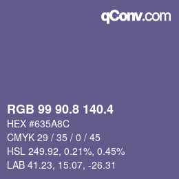 カラーコード: RGB 99 90.8 140.4 | qconv.com
