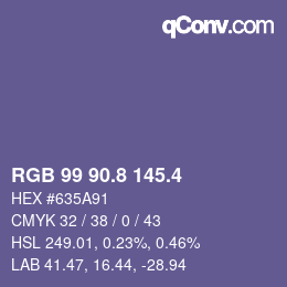 カラーコード: RGB 99 90.8 145.4 | qconv.com