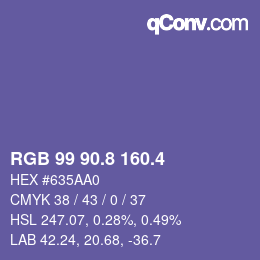 カラーコード: RGB 99 90.8 160.4 | qconv.com