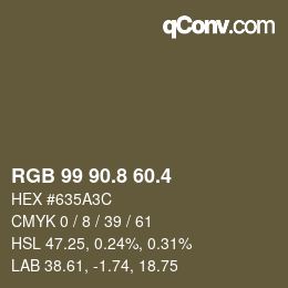 カラーコード: RGB 99 90.8 60.4 | qconv.com