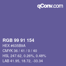 Código de color: RGB 99 91 154 | qconv.com