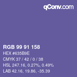 Color code: RGB 99 91 158 | qconv.com