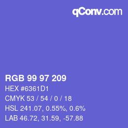 Código de color: RGB 99 97 209 | qconv.com