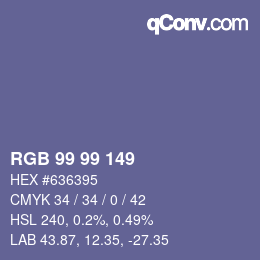 Color code: RGB 99 99 149 | qconv.com