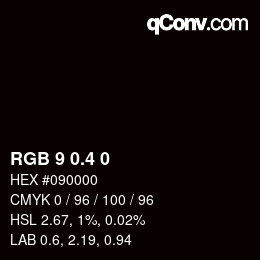 カラーコード: RGB 9 0.4 0 | qconv.com