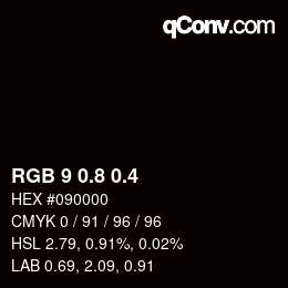 カラーコード: RGB 9 0.8 0.4 | qconv.com