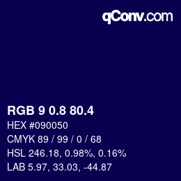カラーコード: RGB 9 0.8 80.4 | qconv.com