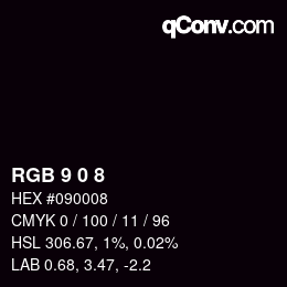 カラーコード: RGB 9 0 8 | qconv.com