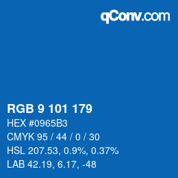 Color code: RGB 9 101 179 | qconv.com