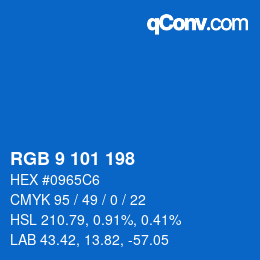 Color code: RGB 9 101 198 | qconv.com