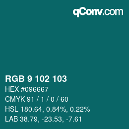 Color code: RGB 9 102 103 | qconv.com