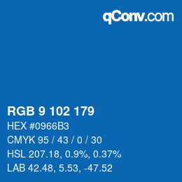 Color code: RGB 9 102 179 | qconv.com