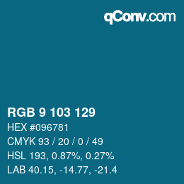Color code: RGB 9 103 129 | qconv.com