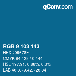 カラーコード: RGB 9 103 143 | qconv.com